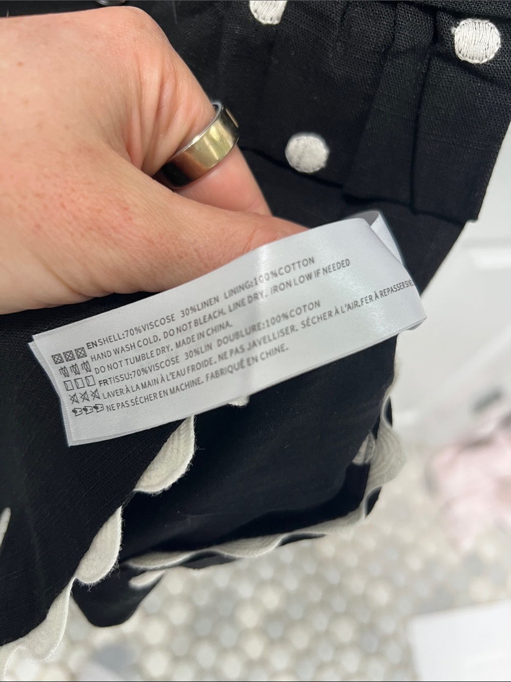 En Saison Black Polka Dot Scallop-Trim Mini Dress - Picture 9 of 9